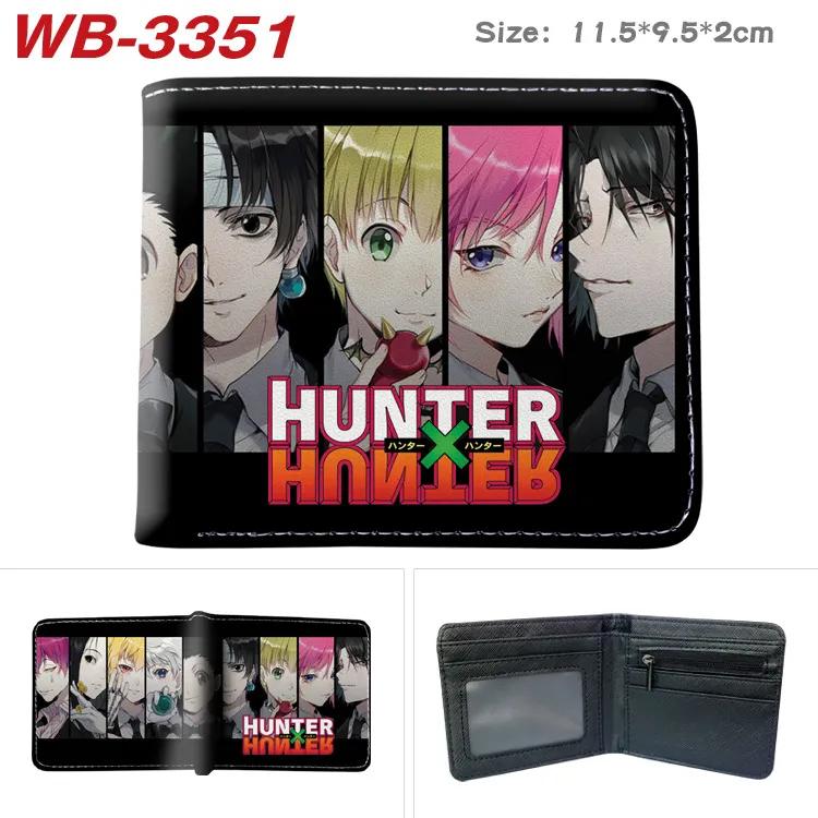 Hunter x Hunter Inspired Large Capacity Coin Purse – Full Color Print Short Bi-Fold Card Holder with Zipper Pocket, Portable PU Leather Wallet for Fans & Students